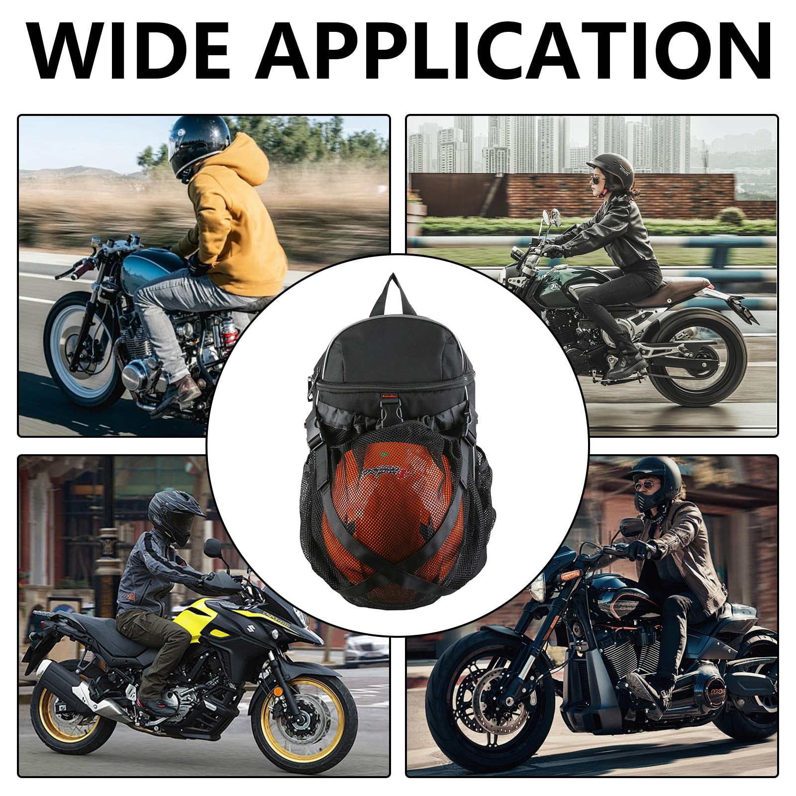 Mochila para Casco De Motocicleta, Mochila Impermeable para Motocicleta Bolsa para Casco De Gran Capacidad De 20l con Red para Casco para Cascos Y Baloncesto para Hombres Y Mujeres EquitacióN