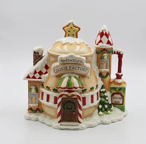 Miniatura 2 de Cosmos Gifts - Tarro de cerámica para galletas de Santa's Village, 11-34 pulgadas