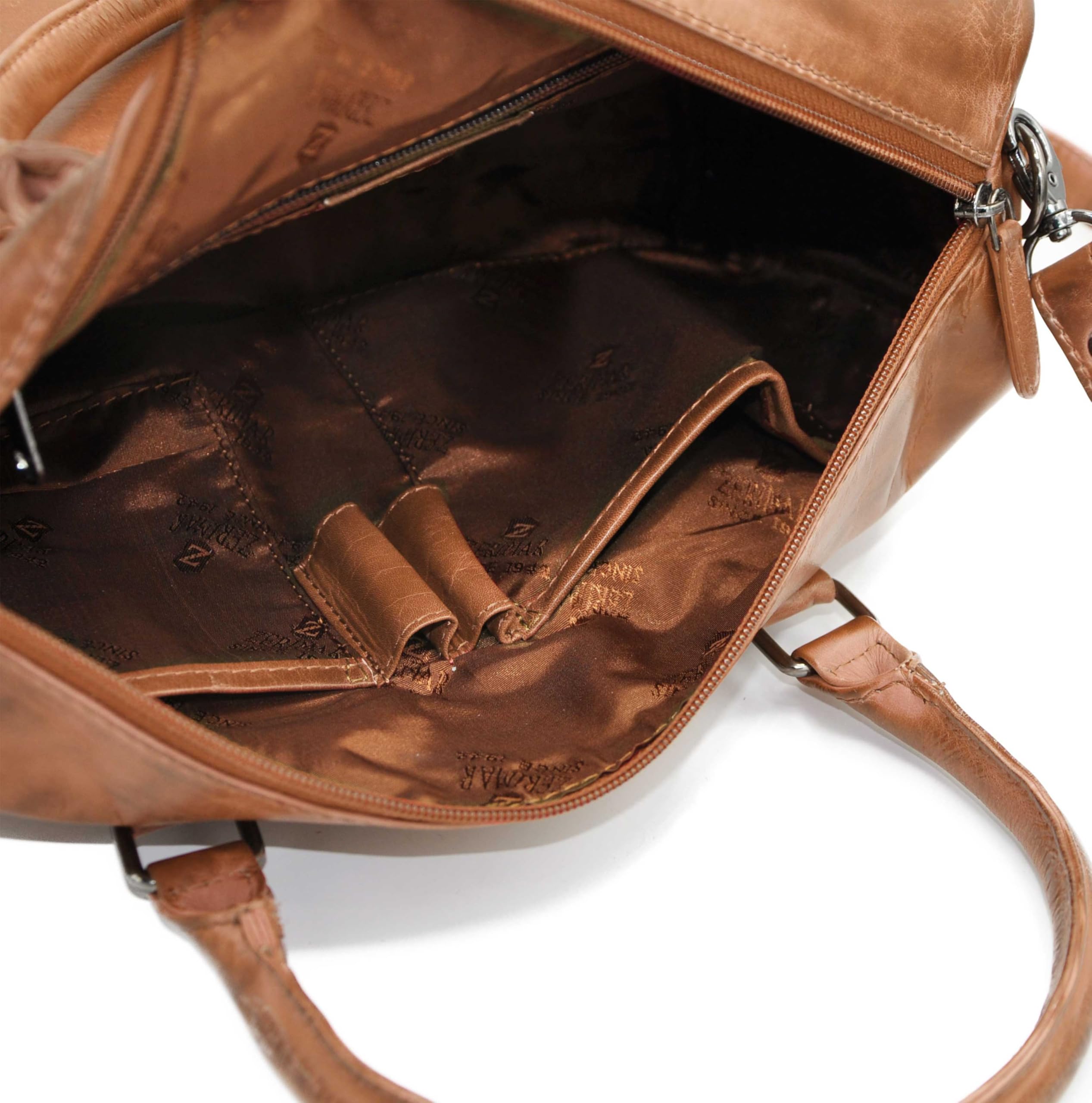 Zerimar | Bolso cuero autentico para mujer estilo casual | Bandolera mujer piel natural con múltiples compartimentos | Ideal para uso diario, viajes o trabajo | Medidas 20X30X10 cm