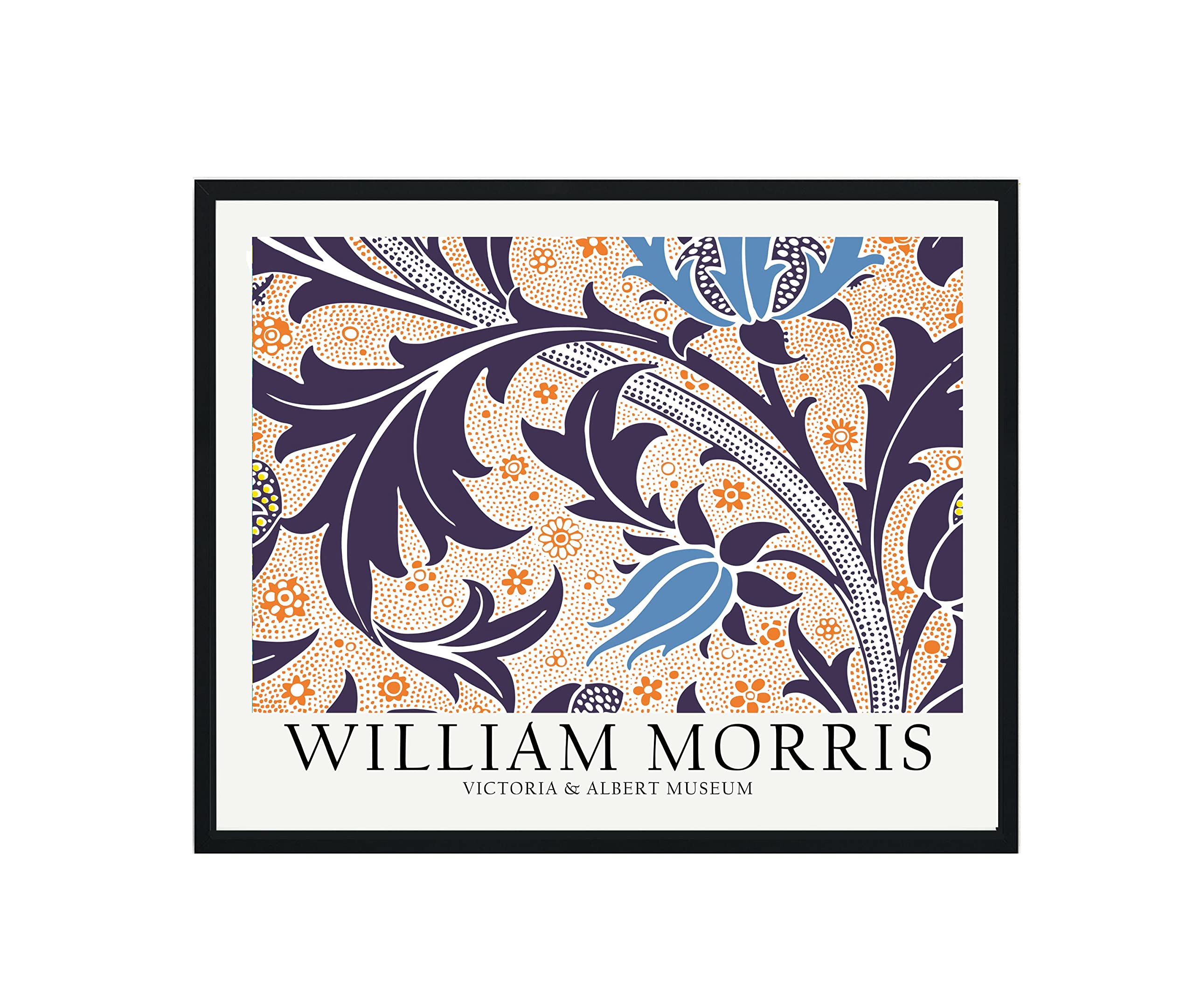 William Morris Purple Theme Wall Art Poster Prints, Famous Artist Patterns, Vintage Flowers Decor Artwork, Tapestry Historic Cultural Illustrations