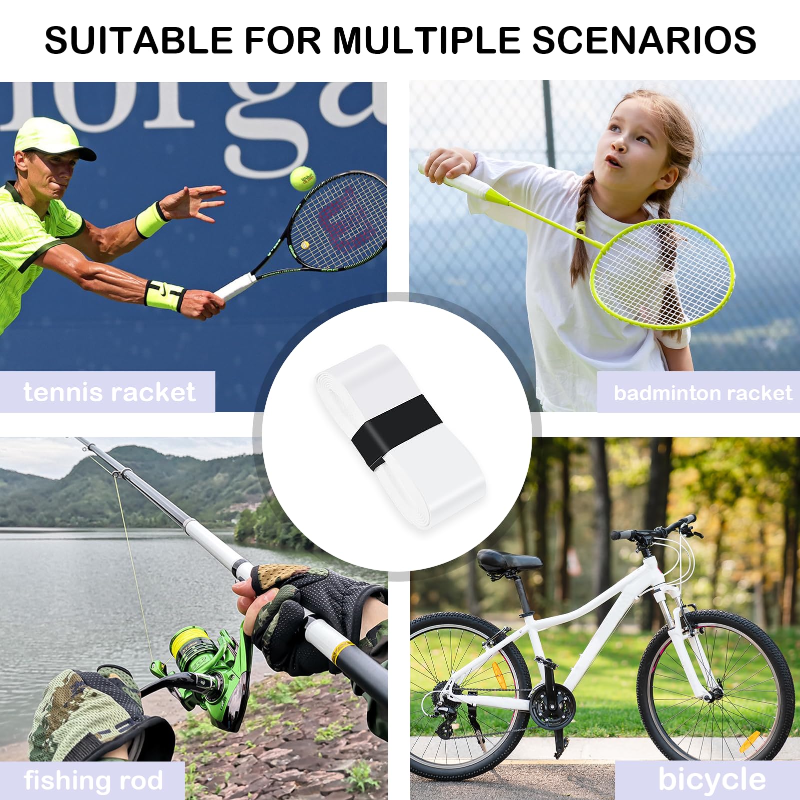 Nastro Overgrip Per Racchette - 12 Pezzi Antiscivolo Traspiranti Per Tennis E Badminton - Foto 5