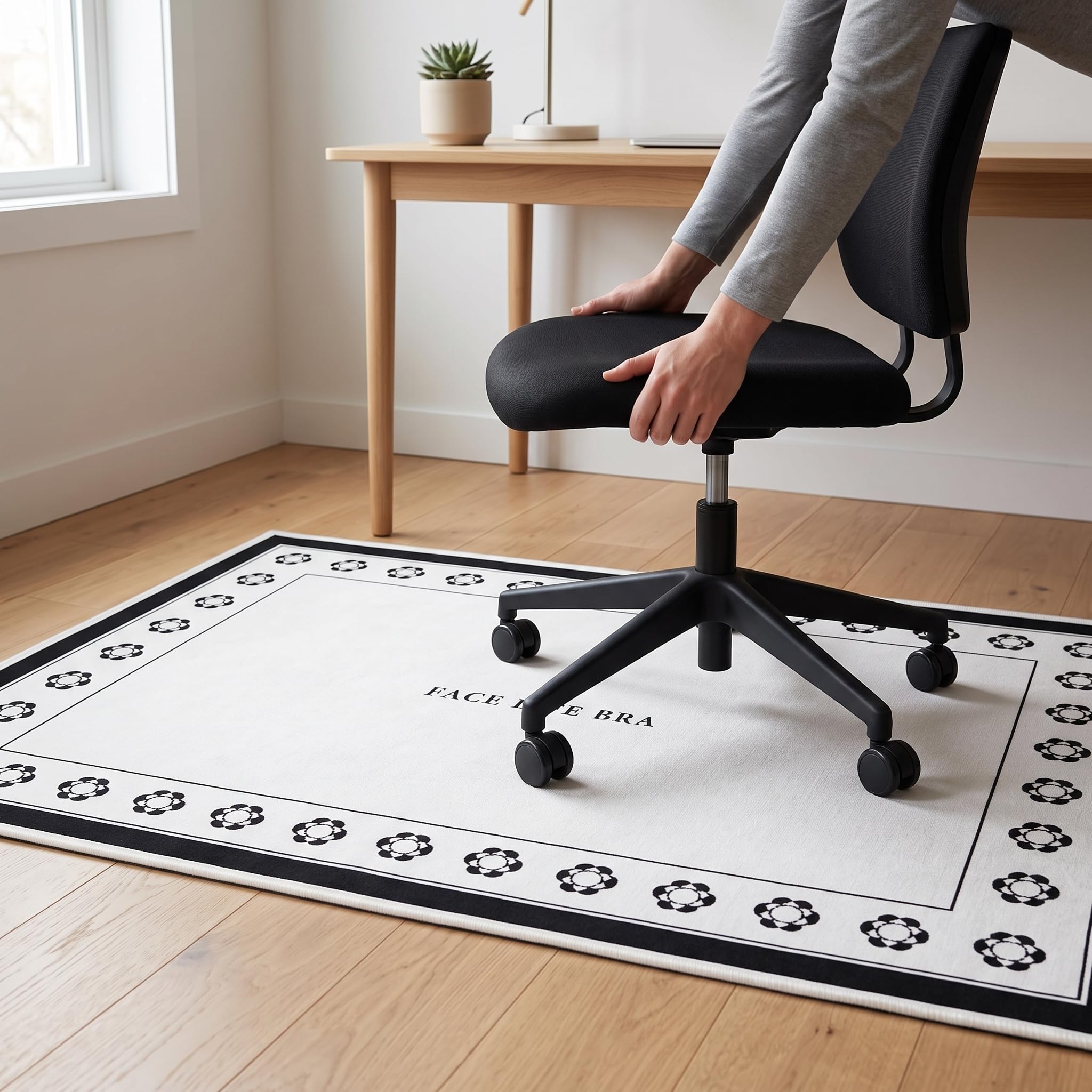 Protector Suelo Silla Ruedas Antislizante para un Espacio Trabajo y Protegido, Gris Moteado-Cuadrado (Alfombra insonorizada Antideslizante), 100 * 120