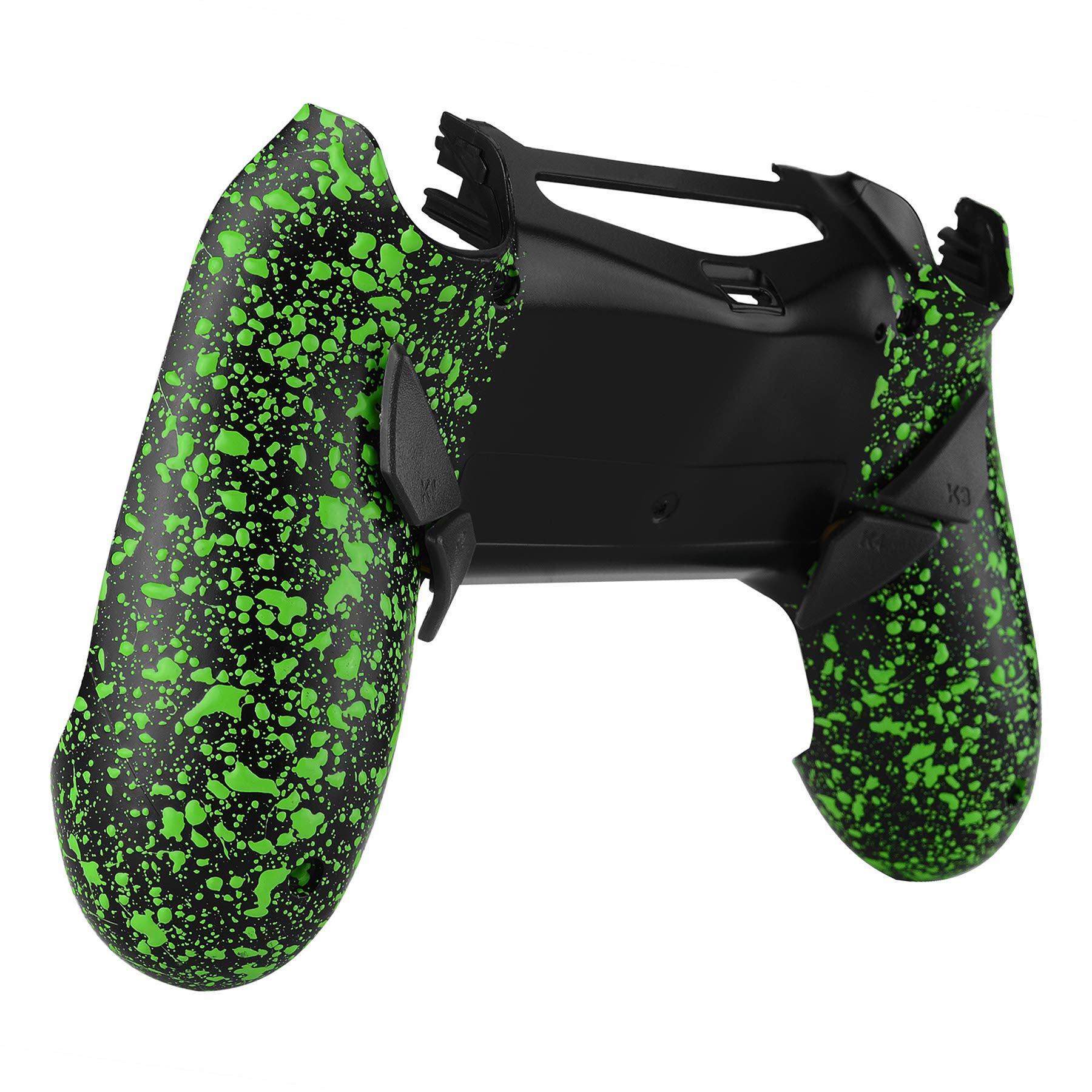 eXtremeRate Dawn Remap Kit für ps4 Controller, modifiziertes Rückgehäuse für ps4 Controller, mit 4 Rücktasten für Dawn Remap Kit für ps4 Controller JDM-040/050/055, Texturiertes Grün