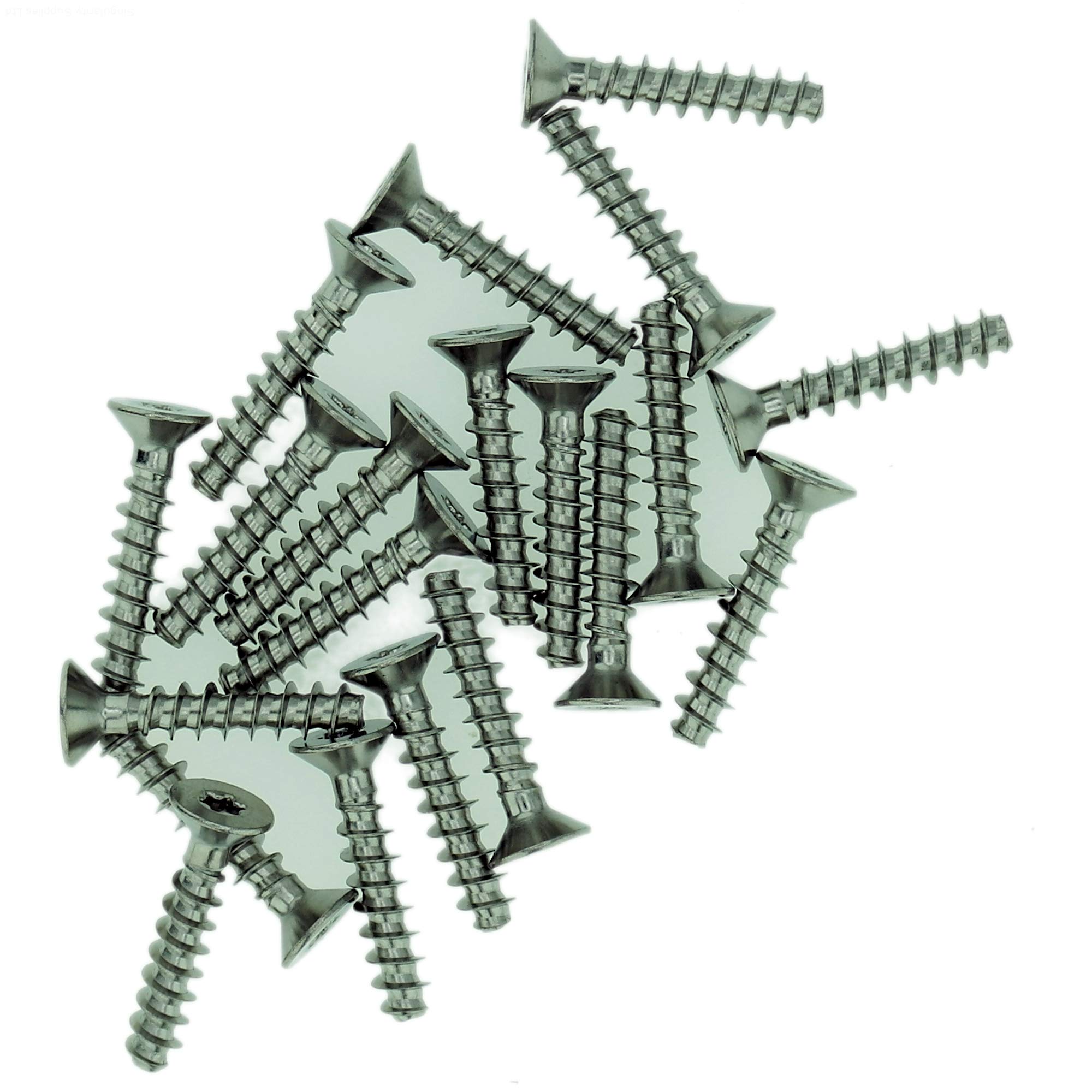 Singularity Supplies D3.5 (3.5Mm X 12Mm) Pozi Countersunk Screws For Plastic - Stainless Steel (A2) (Pack Of 20)