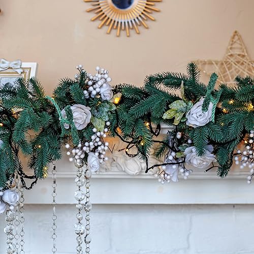 Miniatura 68 de Guirnalda de Navidad de 20 pulgadas, lazos decorativos de Navidad para barandilla, lazos giratorios reutilizables y flexibles para Navidad