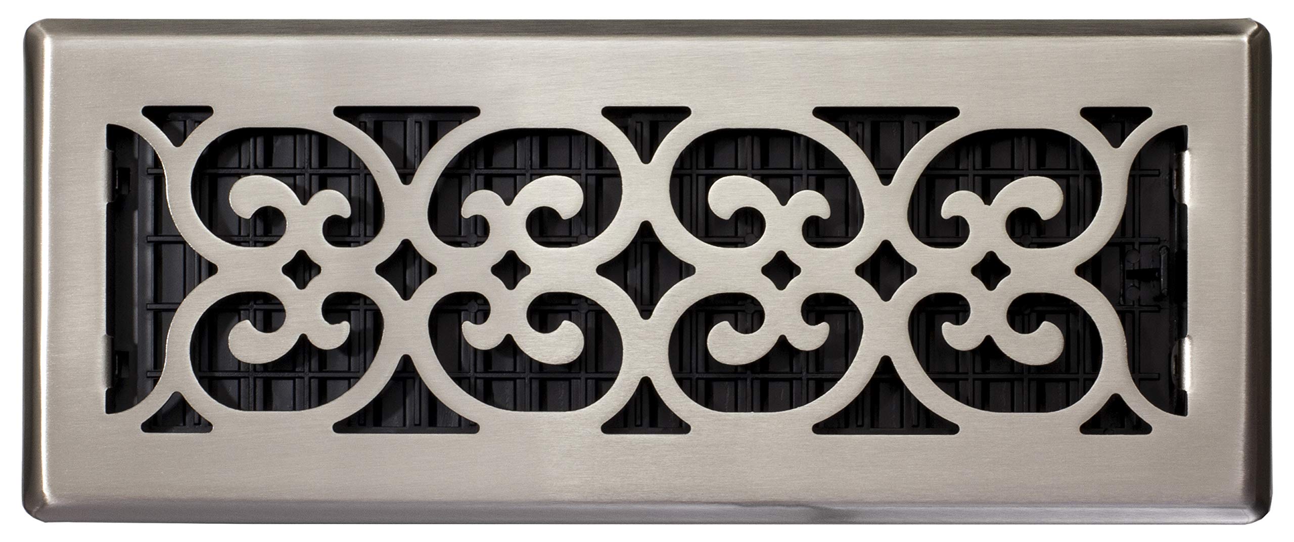 Decor Grates SPH412-NKL Scroll Floor Register, Brushed Nickel Finish, 4 x 12-Inch, 4-Inch by 12-Inch - Image 3
