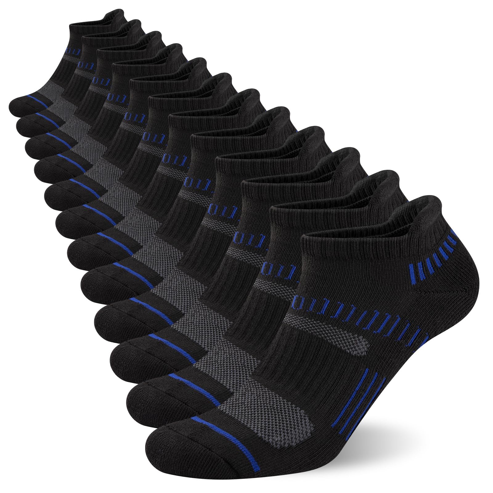BREEZEBLOOM 6 Paar Sneaker Socken Herren Maschen Laufsocken Sportsocken Arbeitssocken Wandersocken Baumwollsocken Mit Gepolstert