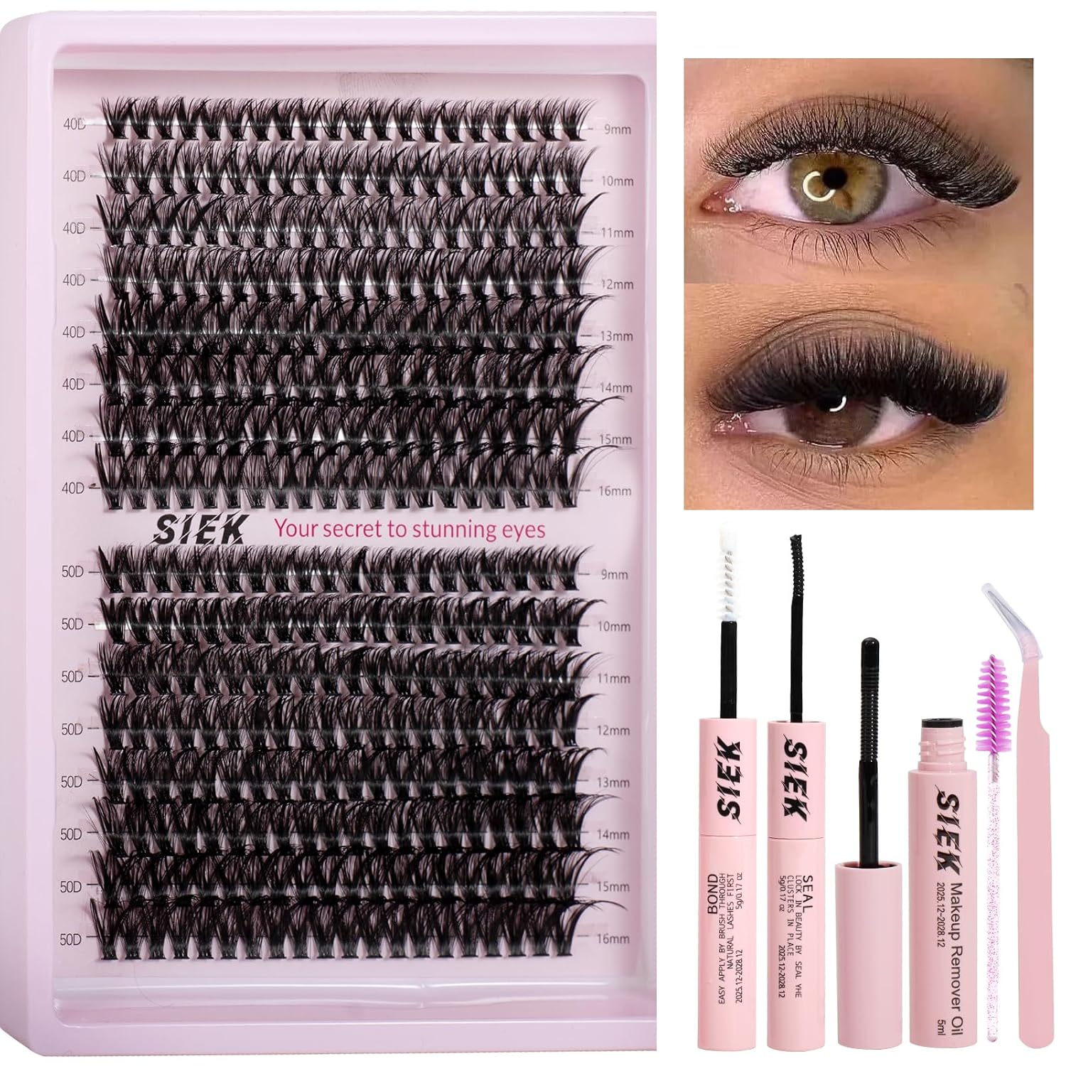 Lash Clusters Kit: Reusable Wispy Lash Clusters for Natural & Dramatic Look, Hypoallergenic Synthetic Fibers for All Eye Shapes, Party, Daily Wear & Photo Shoots 3pcs