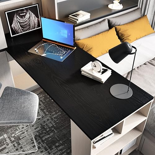 Miniatura 4 de Papel de contacto de madera negra de 24 x 118 pulgadas para gabinetes, despegar y pegar encimeras, papel tapiz de grano de madera, papel de pared