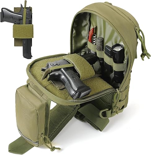 Miniatura 26 de Sling Backpak - Bolsa táctica para pistola, bolsa de hombro, bandolera, mochila para transporte oculto