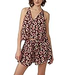 Free People Worth It 2-piece Set for Women - Cropped Silhouette Top - Vented Hem Bottoms - Fruit Print Blackberry Combo SM One Size