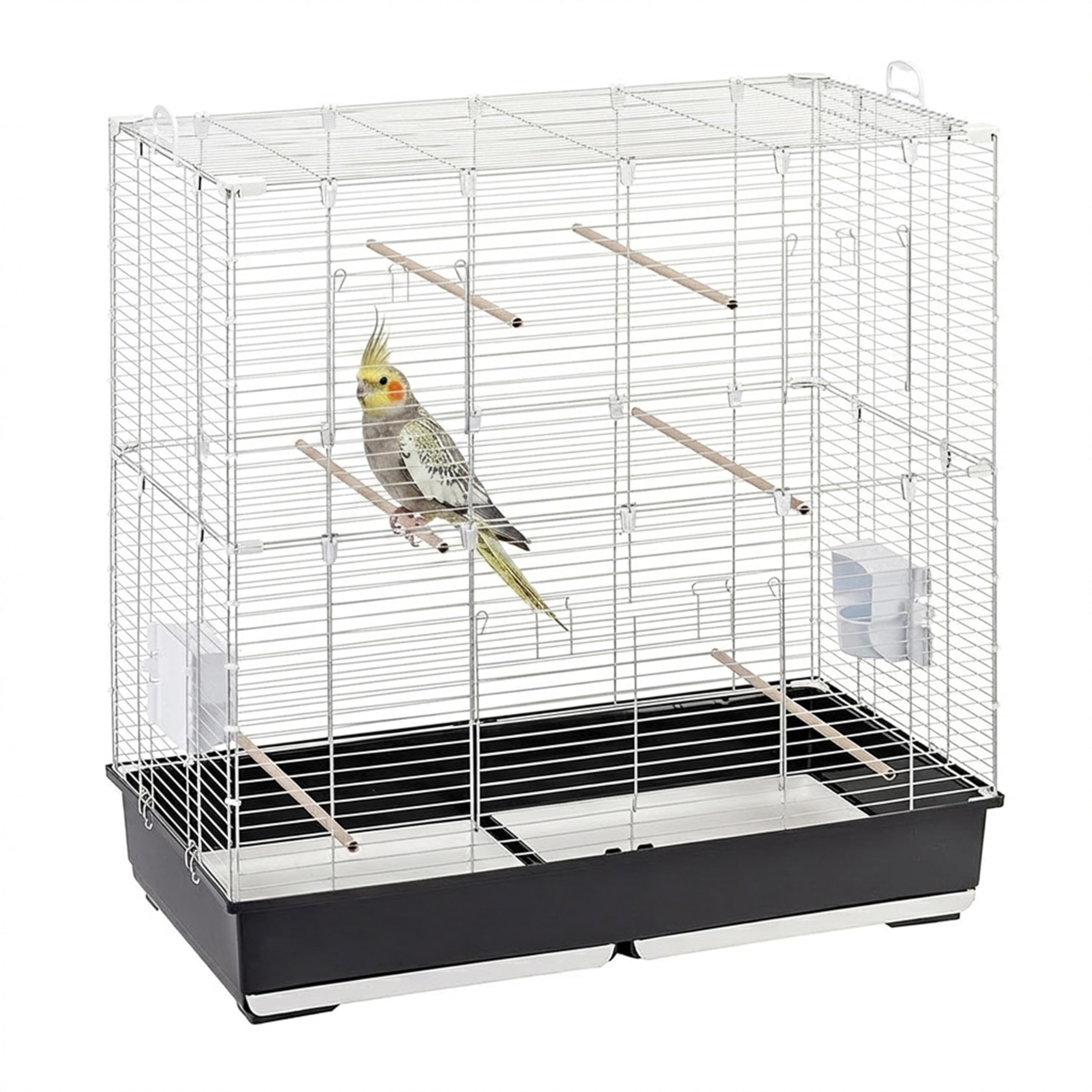 Ferplast Sonia XL, Cage for Cockatiels and Parakeets, Large Bird Cage with 2 Rotating Feeders, 6 Perches, 2 Pull-Out Drawers, 99.5 x 53 xh 108 cm