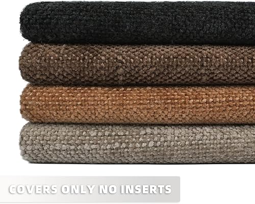 Miniatura 5 de Farmhouse Decor - Juego de 4 fundas de almohada de 18 x 18 pulgadas, fundas de cojín con textura sólida para sofá, cama, fundas de almohada otoñales