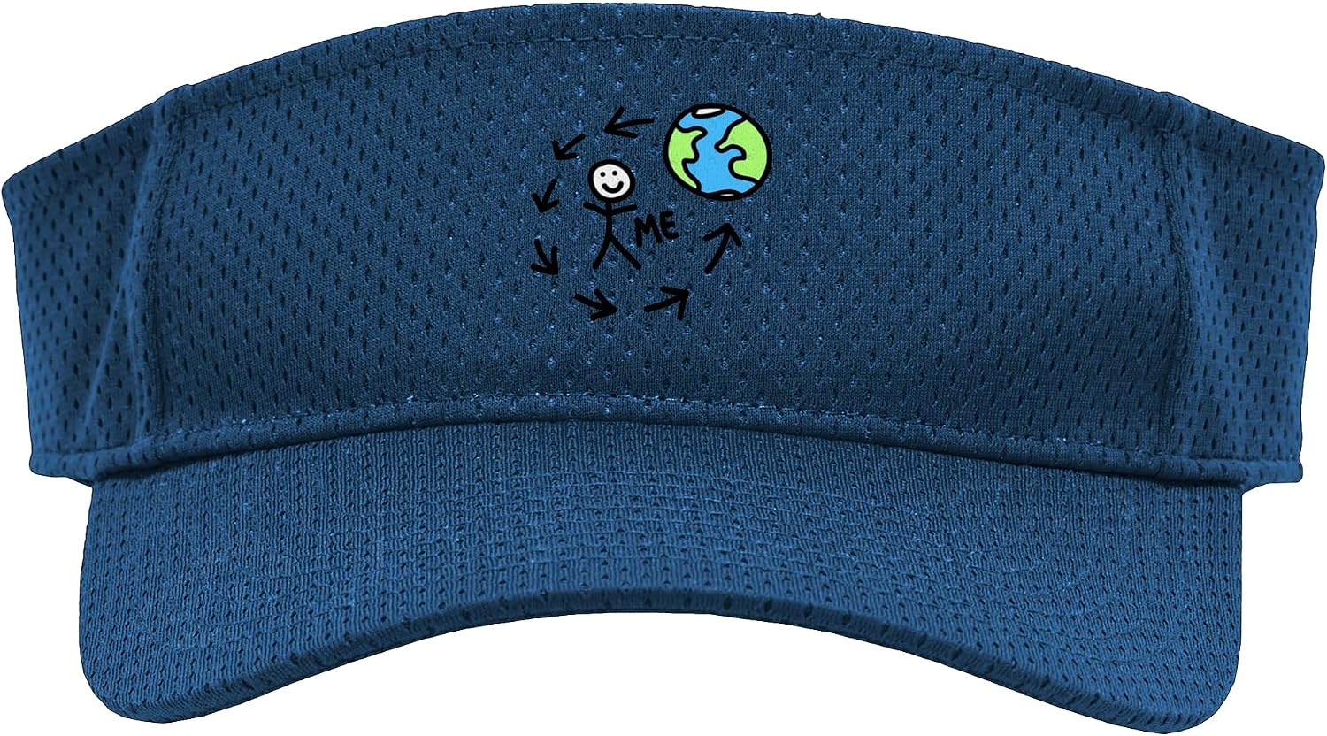 The World Revolve Around Me Stickman Stick Figure Earth Cool Sport Sun Visor