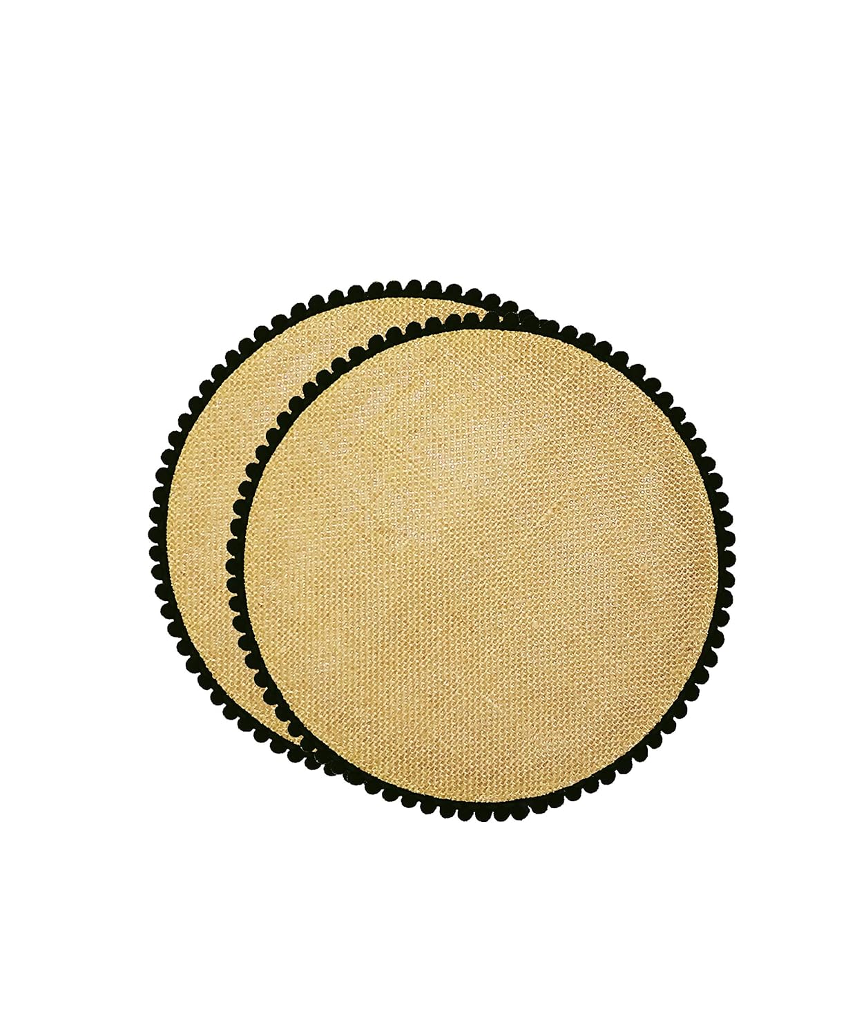 Buy EARTHBAGS Essential Jute PLACEMATS (Black, 8″ x 8″) Pack of 2