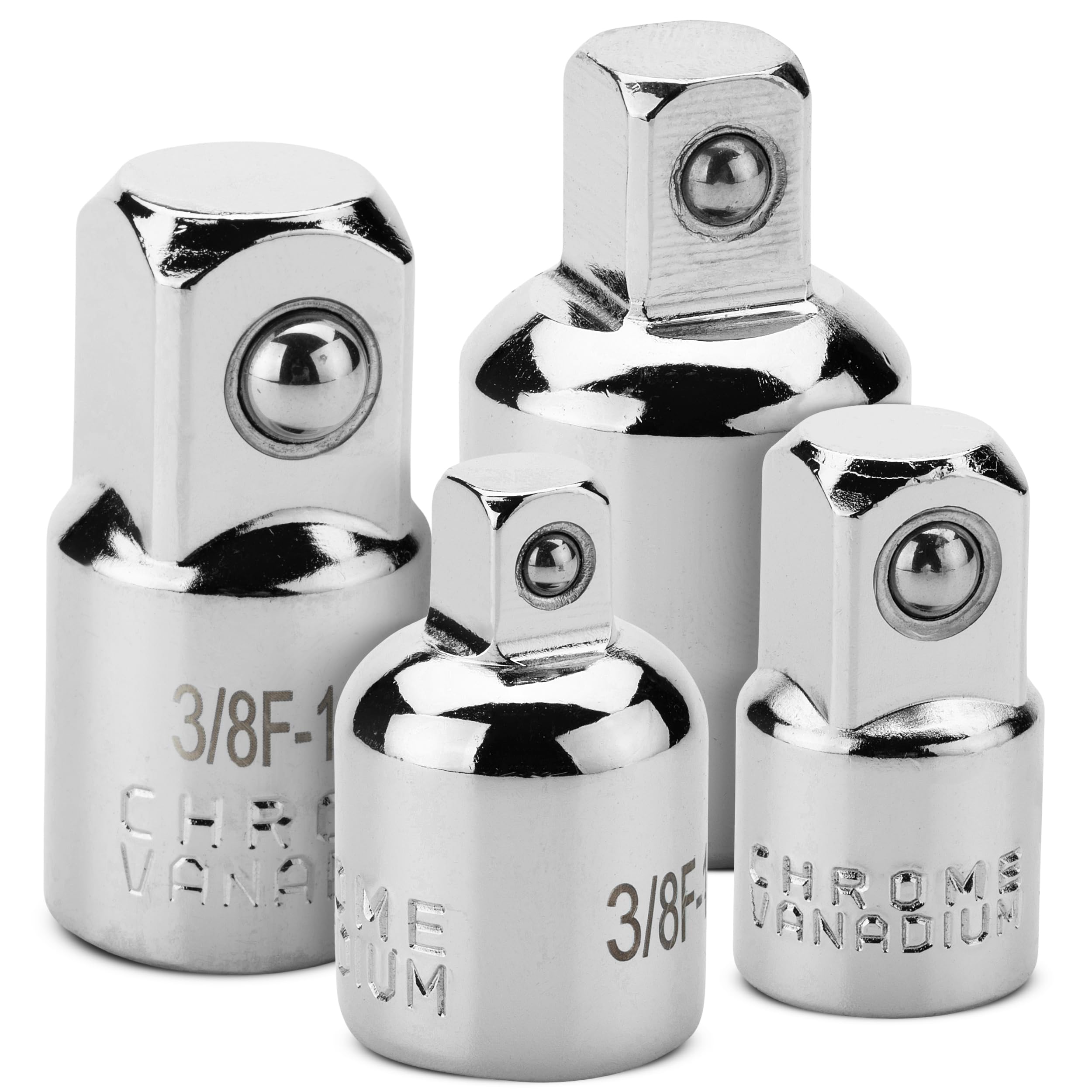 Bates Impact Socket Adapter and Reducer Set, 4 pcs - 1/2 to 3/8, 3/8 to 1/4 Socket Adapters