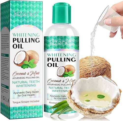 Aceite de extracción de coco para enjuague bucal, aceite de menta para blanquear los dientes, aliento fresco, salud de las encías, aceite de