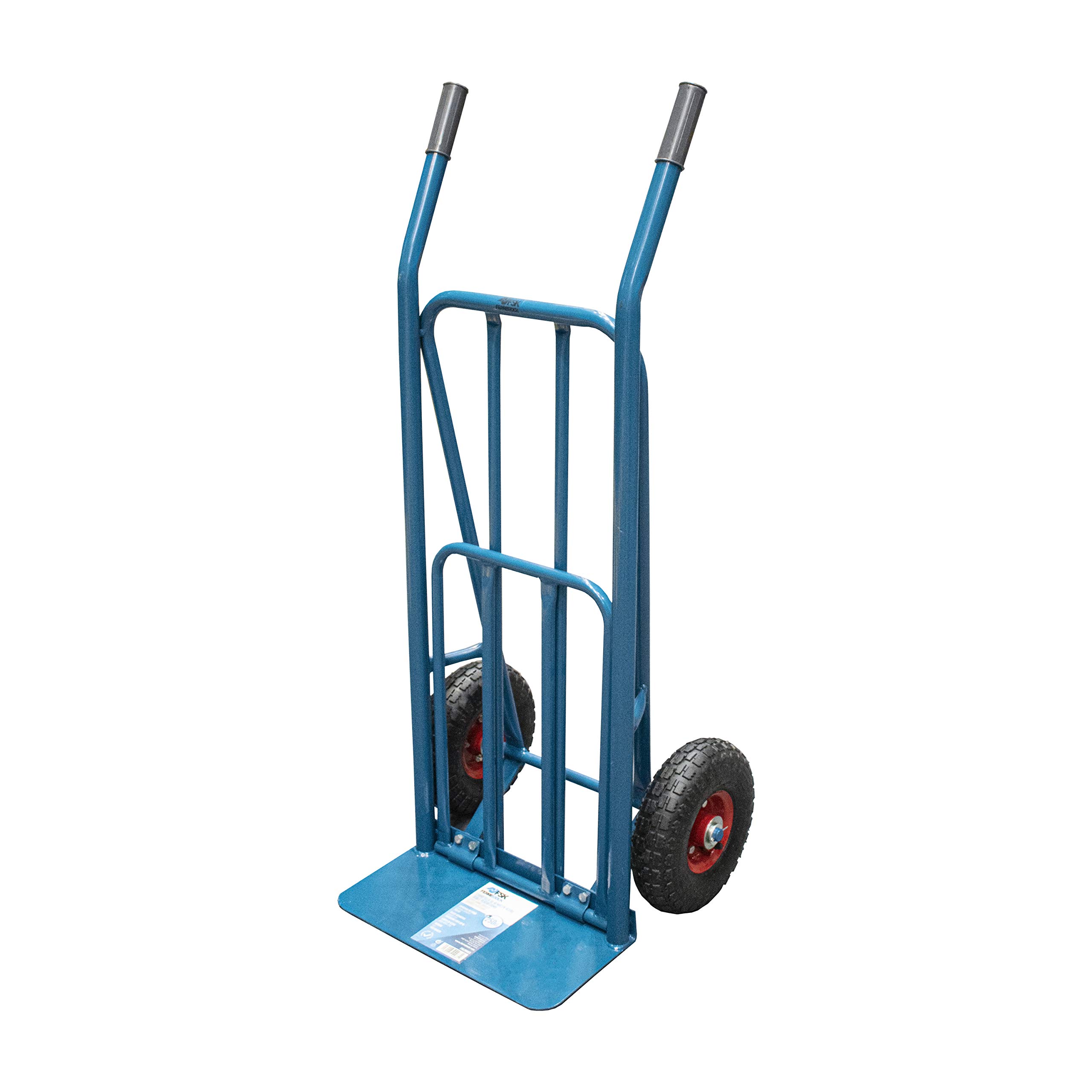 Ferrestock FSKCAR003 Carretilla de almacén Profesional Fabricada en Acero con Refuerzo Doble, Pala abatible, hasta 250kg de Carga y Ruedas neumáticas con llanta metálica