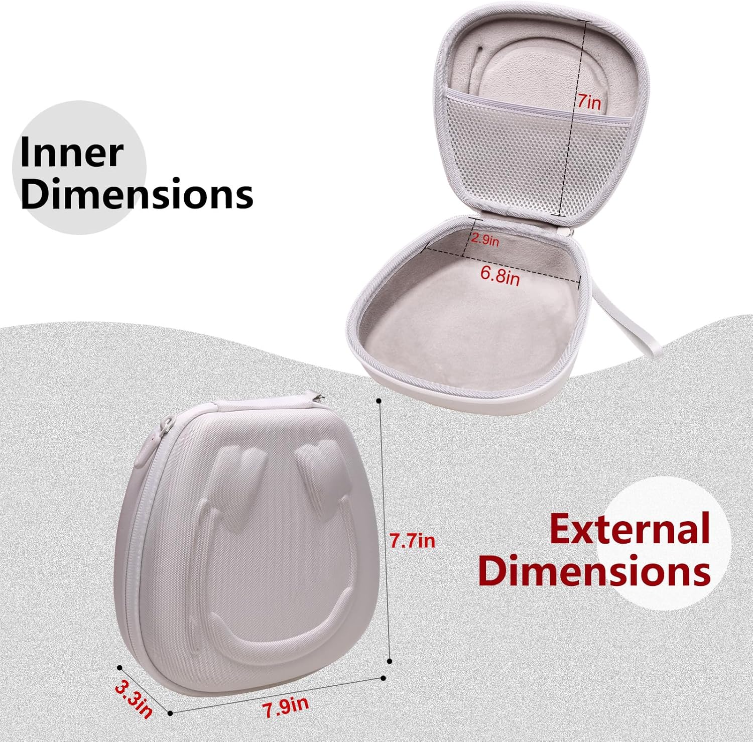 Headset Headphone Case Compatible with Logitech H390, H430, H570e, Zone 300, Zone 301 or JLab Go Work, JIAMQISHI, EAGLEND Headset, White(Case Only) - Image 2