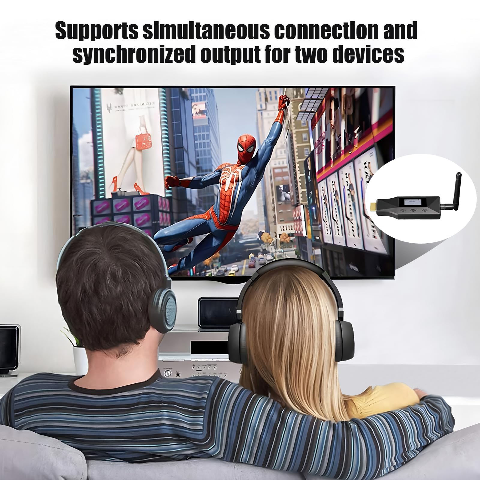Tendak eARC/ARC a Bluetooth Transmisor, eARC/ARC a Bluetooth Auricular Altavoz Conversor de Audio con pantalla, Soporta Conexión simultánea de dos dispositivos, Función CEC
