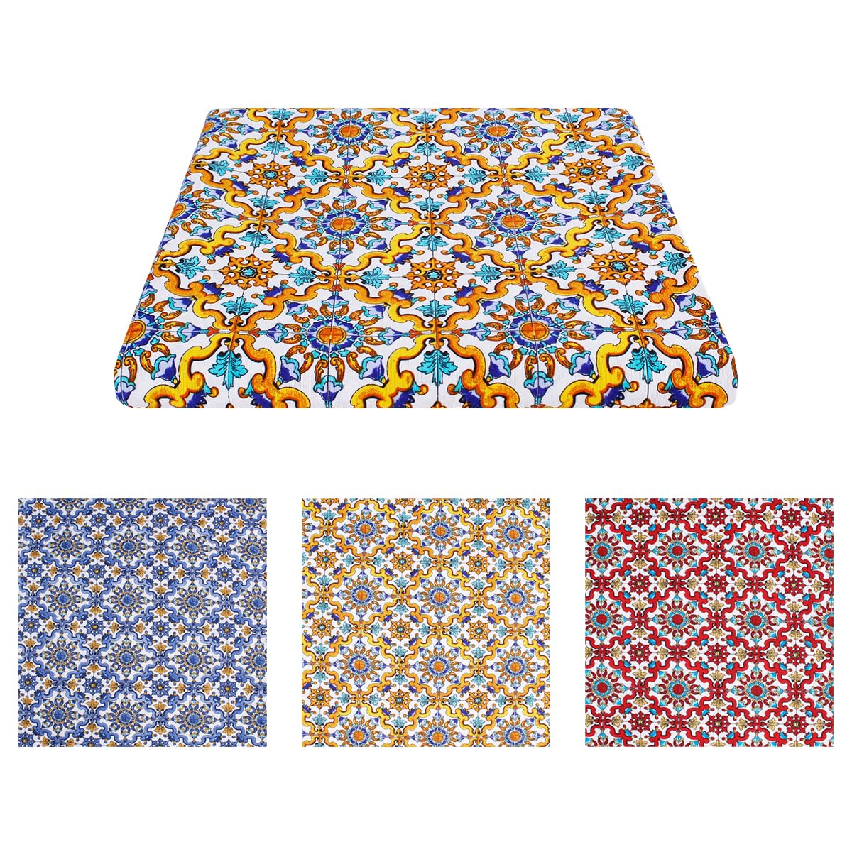 Tessuto Fantasia Zucca su Fondo Naturale | Vendita al Metro e Tovaglie Varie Dimensioni | Prodotto Made in Italy | 100% Puro Cotone (Al metro multipli 1 m x 1,80 m Altezza