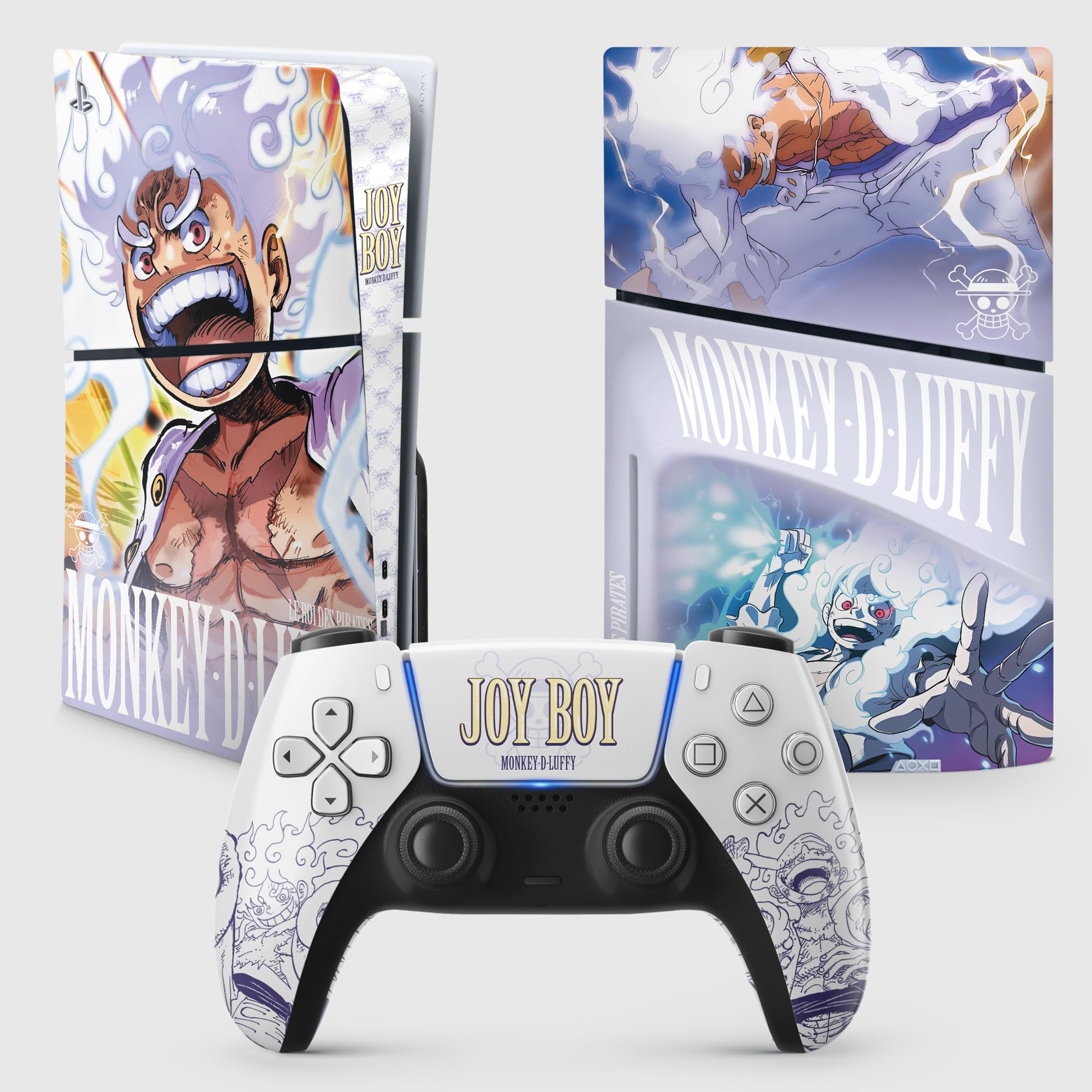 Sticker PS5 Slim Gear 5, Autocollant PlayStation 5 Manga, Console et Manette, Edition Slim Disque, Skin Gear 5 PS5 (1 Manette)