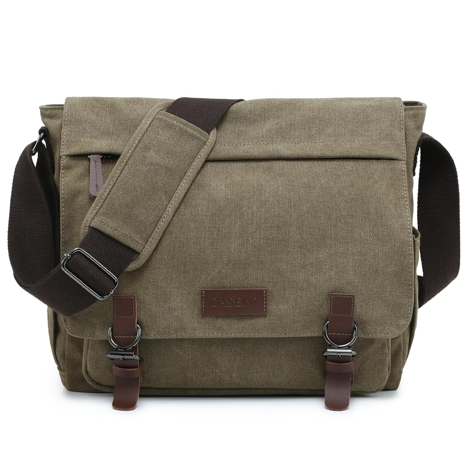 Large Vintage Canvas Messenger Shoulder Bag Travel Crossbody Purse Briefcase Business Bag for 15inch Laptop