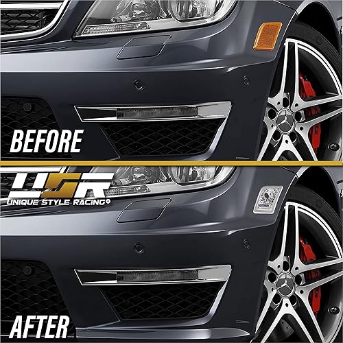 Miniatura 2 de USR DEPO 08-11 W204 Clase C - Juego de luces laterales transparentes para parachoques (izquierda + derecha) compatible con Mercedes Benz W204