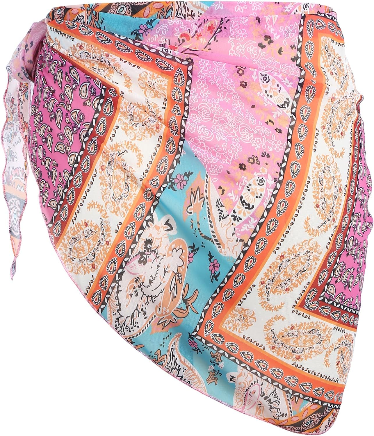 ZAFUL Boho Beach Cover Ups for Women Sarong Coverups Sheer Bikini Chiffon Wraps Skirts for Swimwear - Image 6