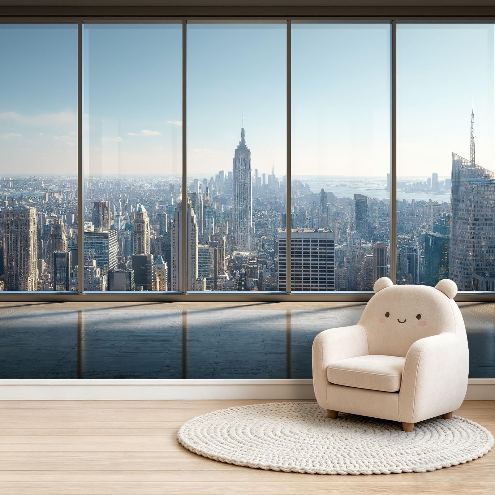 3D Fototapete Skylines Wolkenkratzer 350 x 256 cm (B x H) Vlies Tapete, Stadtfotografie Wohnzimmer Vliestapete XXL Wandtapete Fototapeten Bildtapete Wand Dekoration