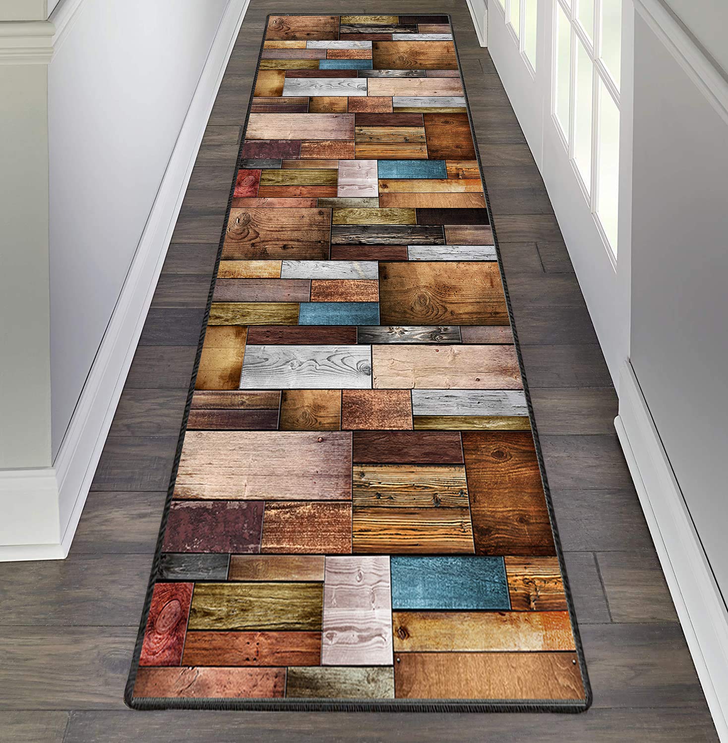Teppiche Flur 90x180cm, Teppichläufer Meterware, Einfach zu Säubern, Weiche Oberfläche Teppich Flur rutschfest für Wohnzimmer Flur Küche - R-5