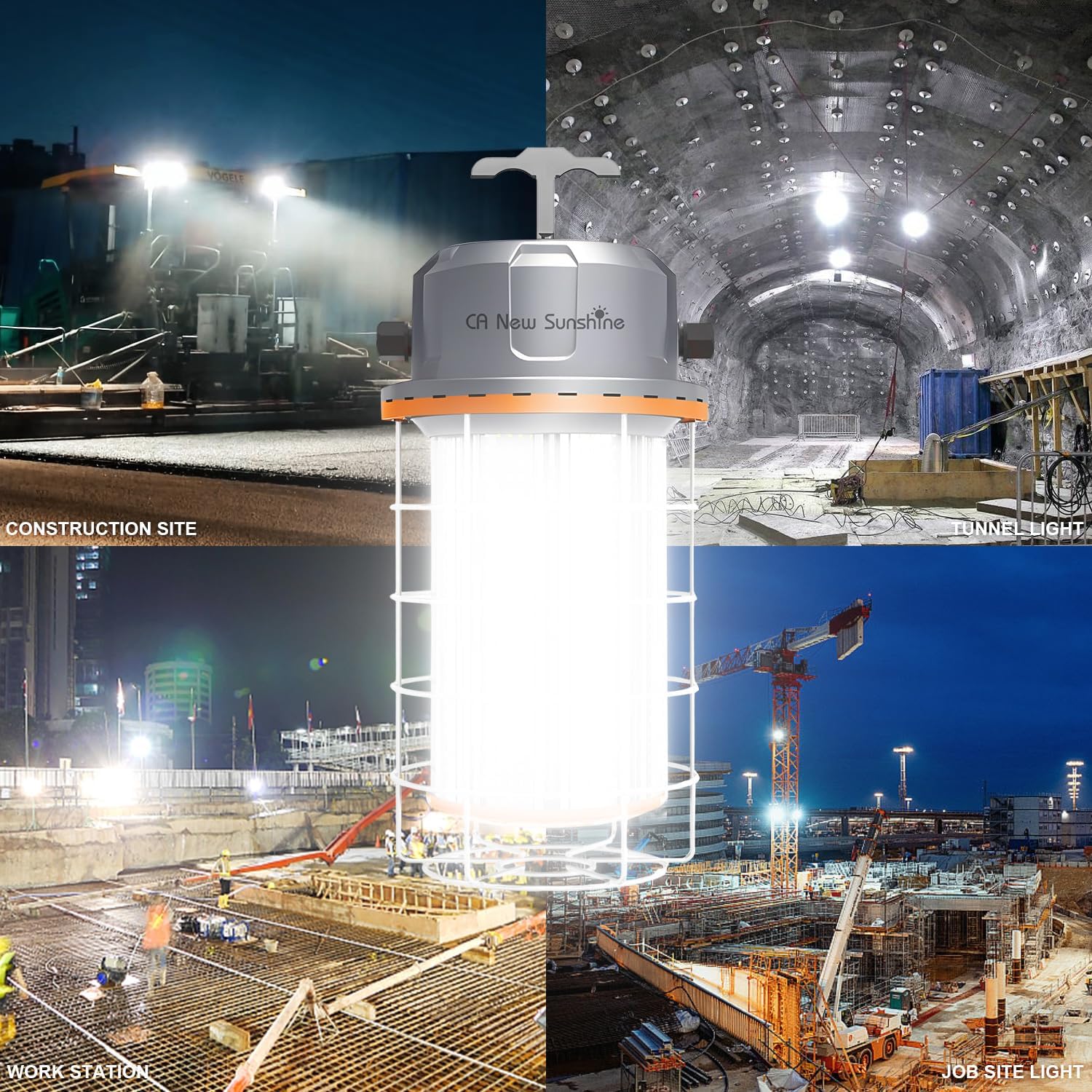 400W LED Temporary Work Light,56000Lumens 5000K Daylight White ON/Off Switch & Hook, IP65 Dust & Waterproof,Portable Hanging Construction Site Light for Jobsite, Warehouse, Workshop, Outdoor Projects - Image 5