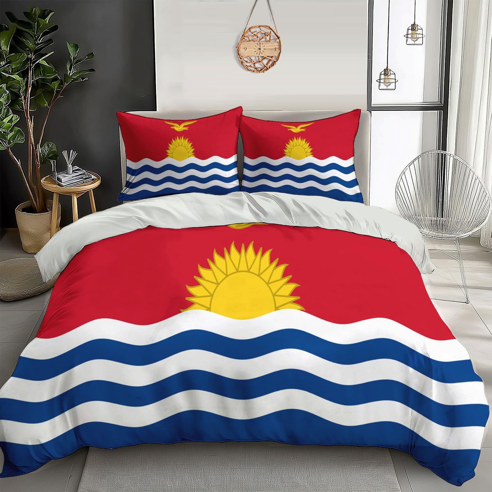 Housse de couette 240x260 microfibre douce infroissable avec fermeture éclair bleu blanc