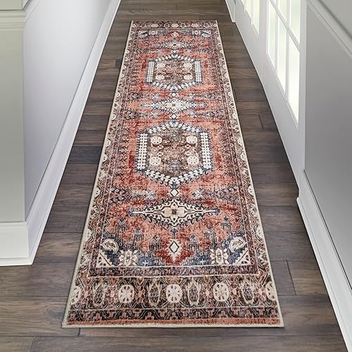 YINLUMY Alfombra de pasillo estilo bohemio vintage, 2 x 6 pulgadas, lavable a máquina, alfombra larga oriental de cocina, alfombra antideslizante