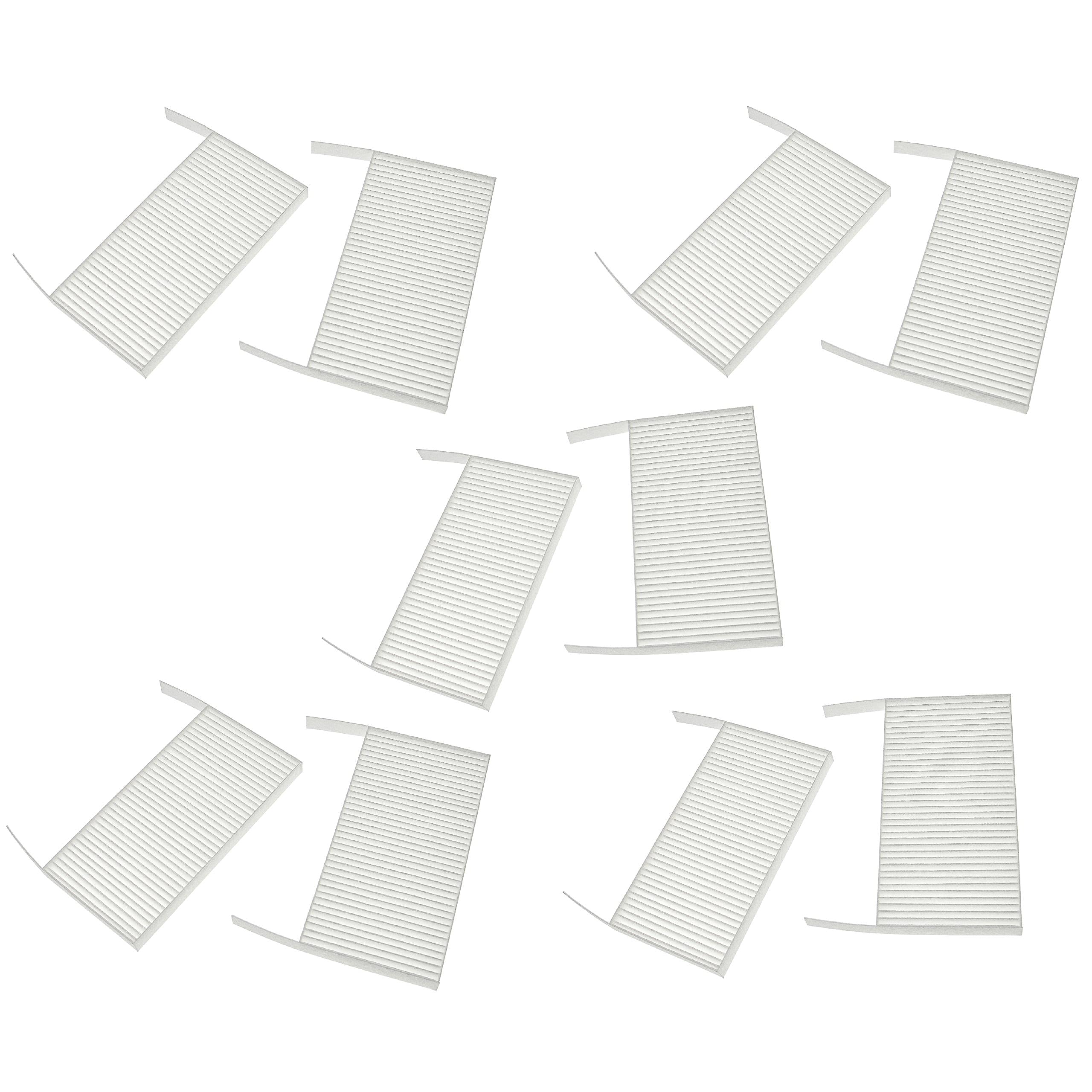 vhbw set di filtri compatibile con Zehnder ComfoAir 70 sistema di ventilazione - Filtri dell'aria G4 / F7 (10 pezzi), 19 x 10 x 3 cm, bianco