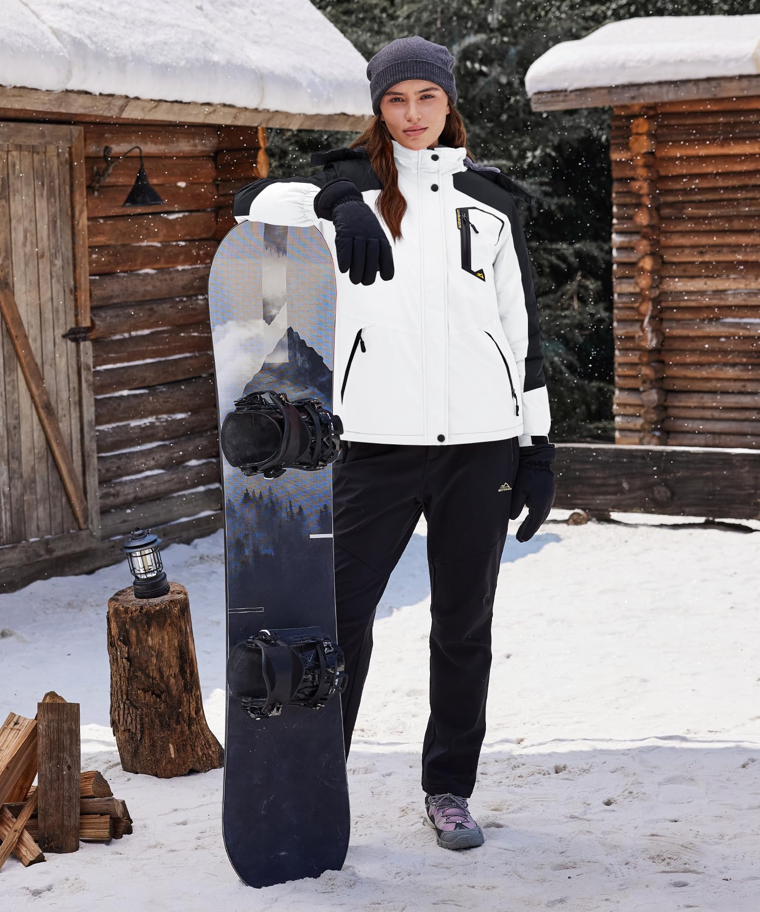 TACVASEN Damen Übergangsjacke Warm Winterjacke Gefüttert Wanderjacke Ski Jacket mit Wasserdichtem Reißverschluss