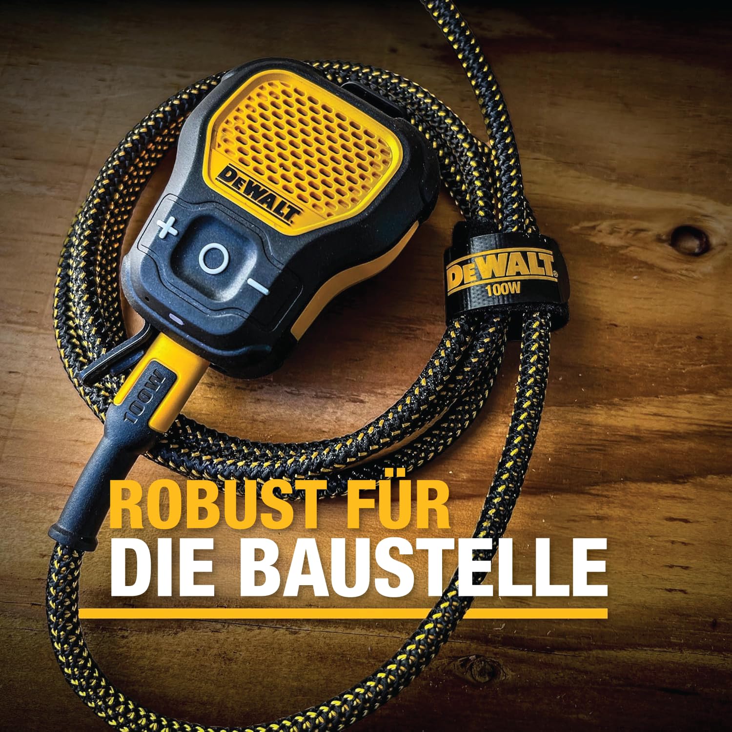 DEWALT Heavy Duty 100W USB-C Kabel 2er-Pack, Baustelle 100W USB-C zu USB-C Kabel, High Speed Typ-C Schnellladekabel PD für iPhone 17 Plus/Air/Pro Max, MacBook, iPad, Samsung, 1,4 m