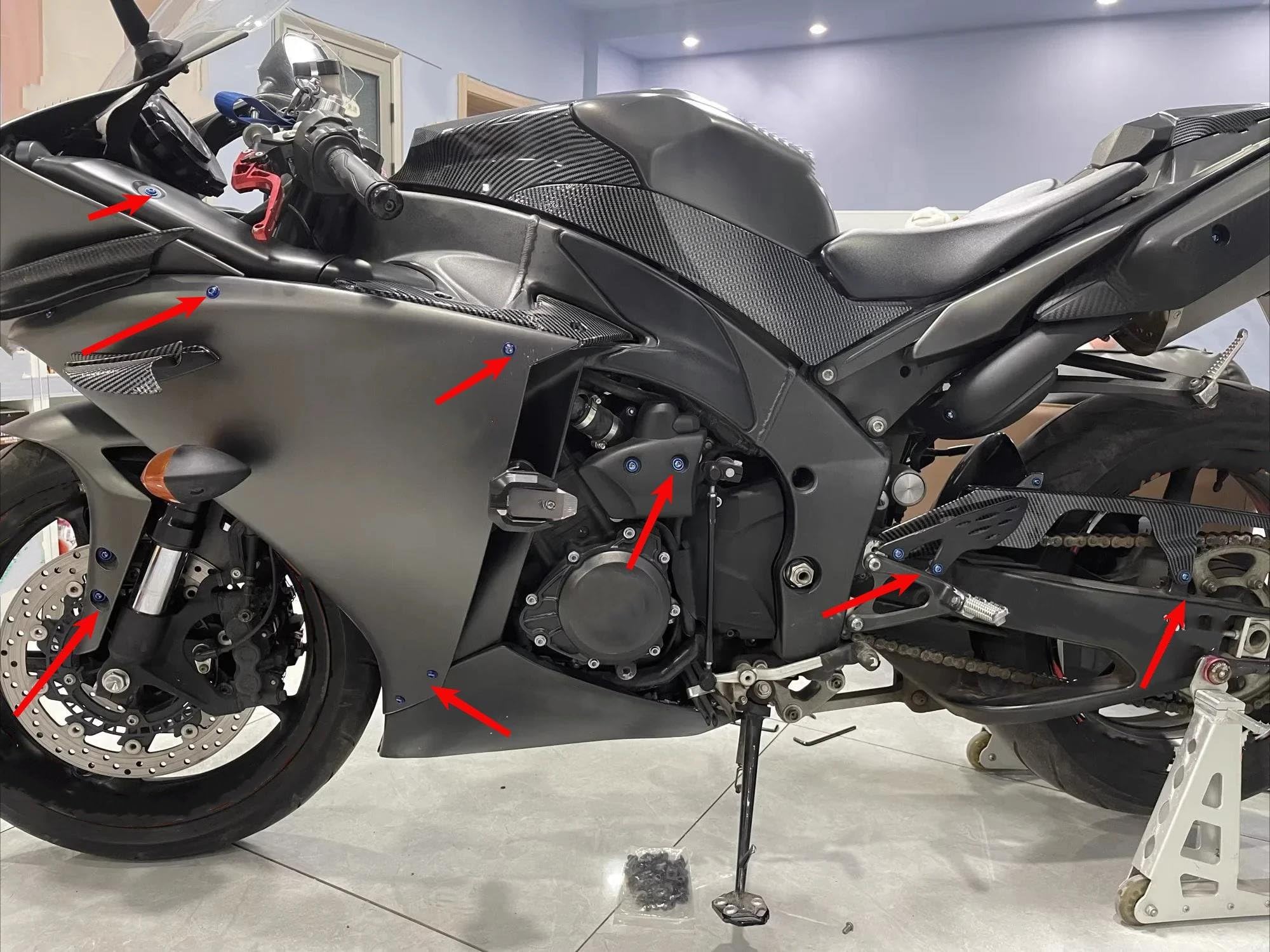 Motorrad Motorrad Schrauben Verkleidung Bolzen Muttern Karosserieschrauben Für Aprilia 195 Stück Zubehör(Gold)