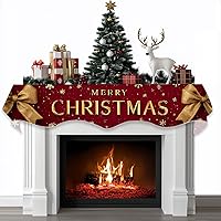 Vista 22 de Bufanda de Navidad para chimenea, cubierta decorativa para Navidad, invierno, mantel superior