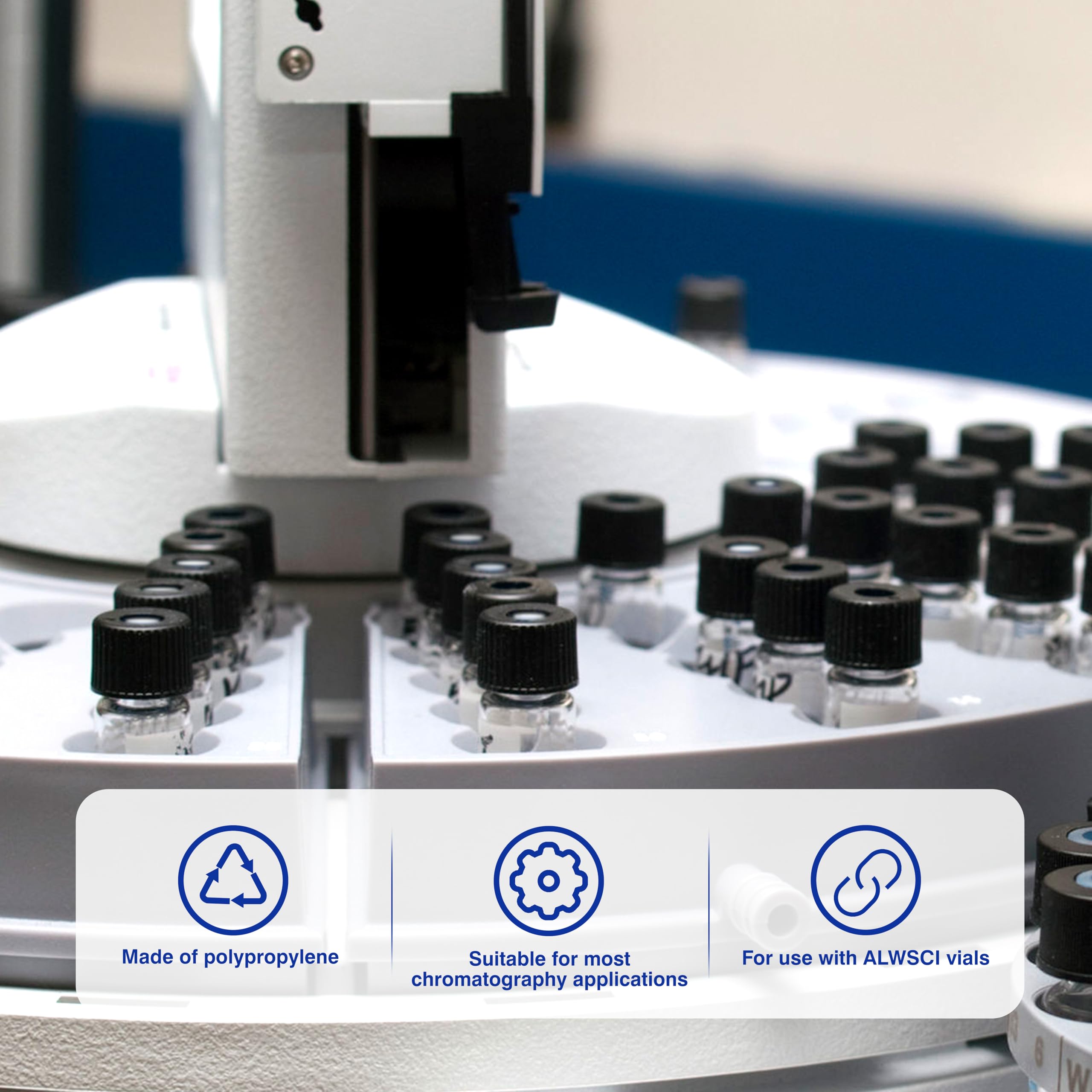 ALWSCI HPLC LC 8-425 ねじ山バイアルキャップ 8mm PTFE/シリコンセプタ ブラック ポリプロピレン 100個/パック Amazon | ALWSCI 1000PCS HPLC LC 8-425 ねじバイアルキャップ、8mm