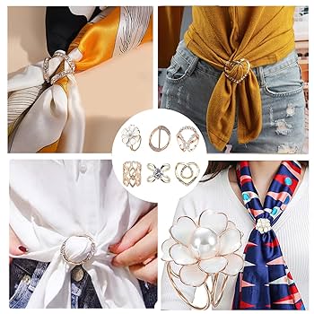 Amazon.co.jp: Coollooda スカーフリング スカーフ留め 6種6個入