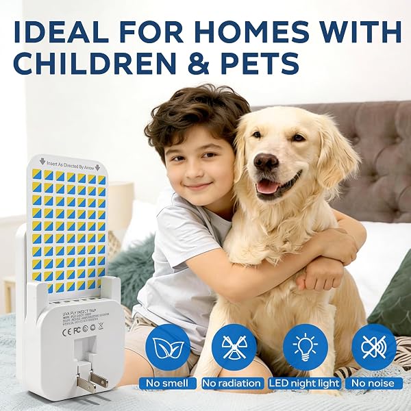 2-in-1 Electric Mosquito Zapper & Night Light | Chemical-Free Bug Zapper with Repellent Sticker Slot for Home, Bedroom, Baby Room & Travel - 5