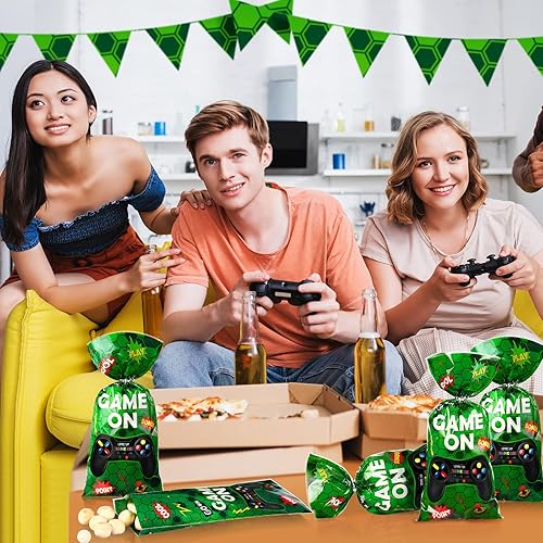 Miniatura 7 de Pajean - 100 bolsas de plástico para videojuegos, bolsas de botín de videojuegos a favor, bolsas de dulces para juegos y fiestas de cumpleaños