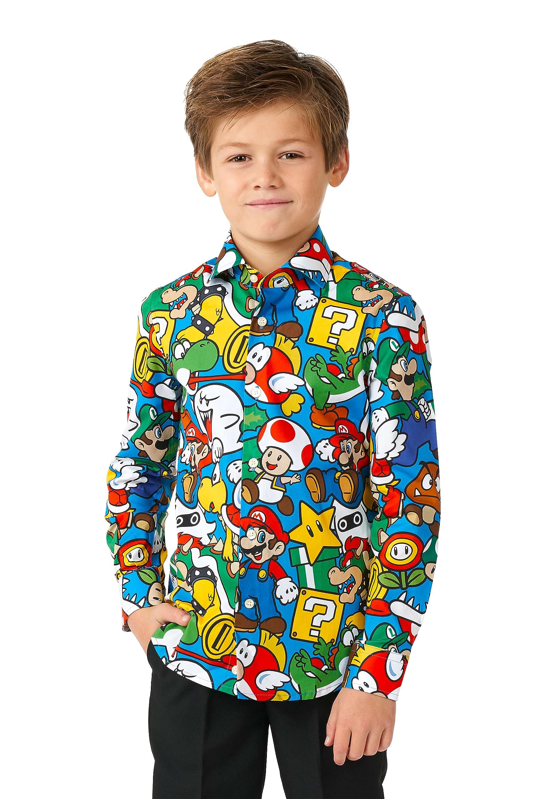 Opposuits Boys Shirt - Perfect for Parties Outfit - Including 1 Button-Up Shirt - Long Sleeve