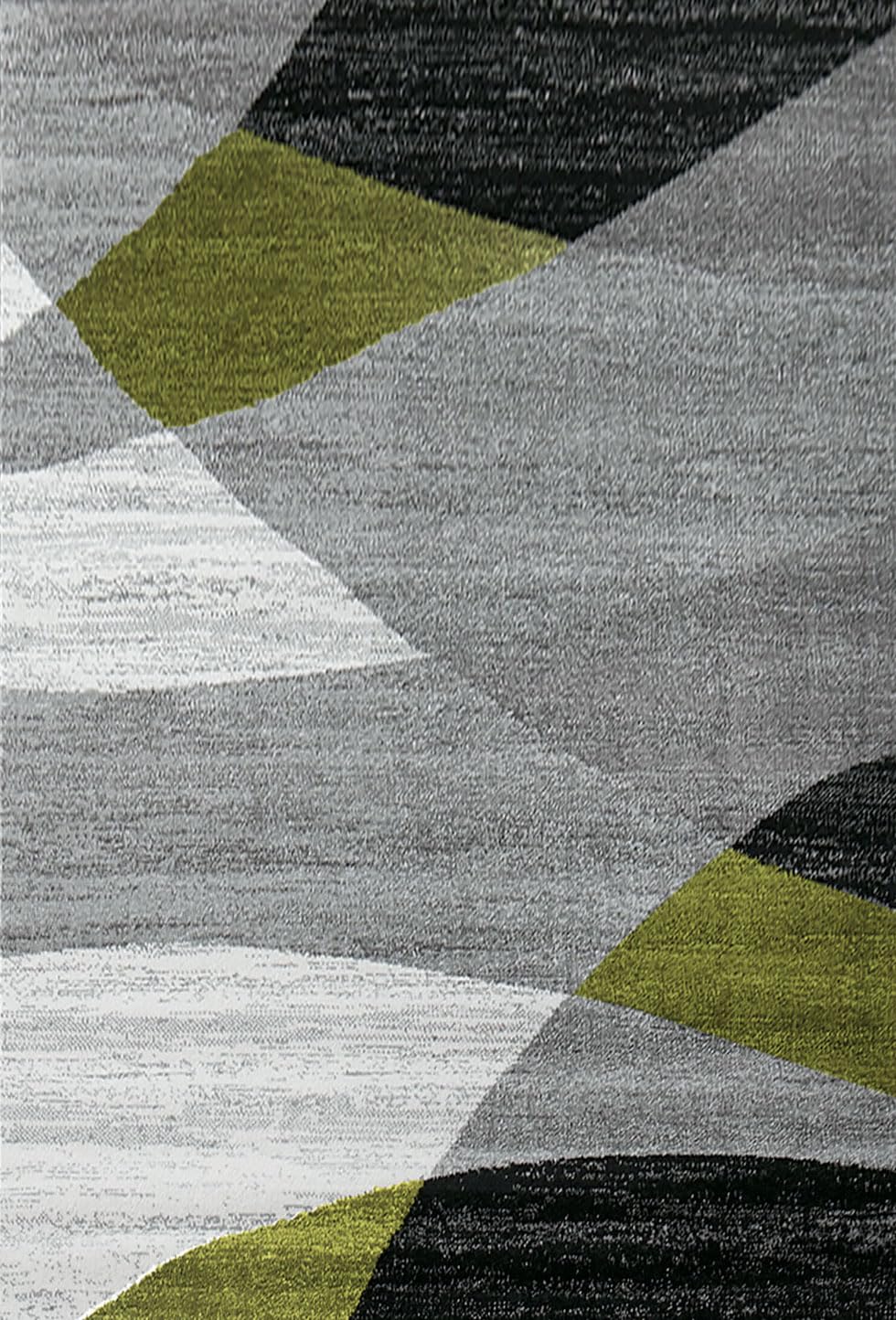 VIMODA Alfombra Moderna de salón con Dibujo geométrico en Gris, Blanco, Negro y Verde. Material con Certificado ÖKO Tex, Maße:120x170 cm