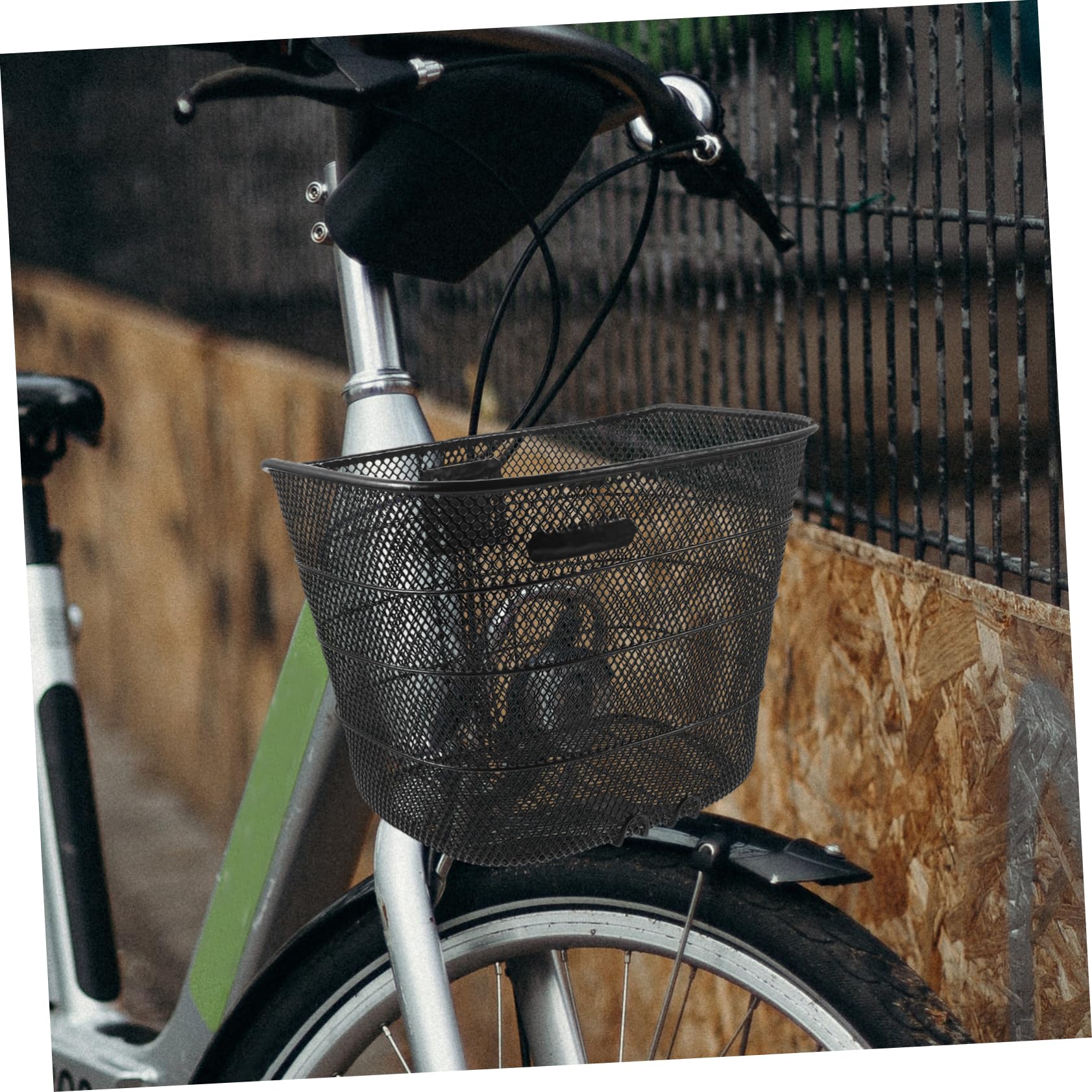 Metall Fahrradkorb Schwarz Vorne mit Großem Fassungsvermögen