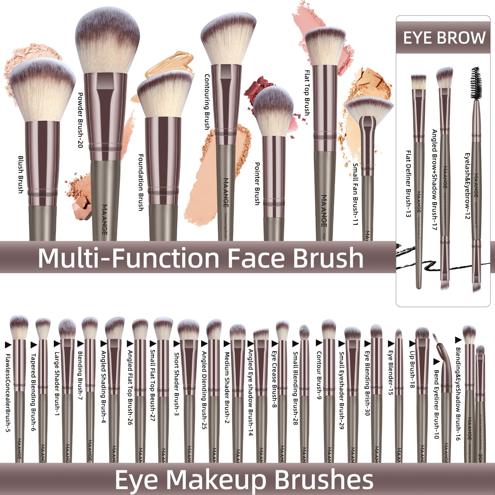 MAANGE Makeup Brushes - Image 3