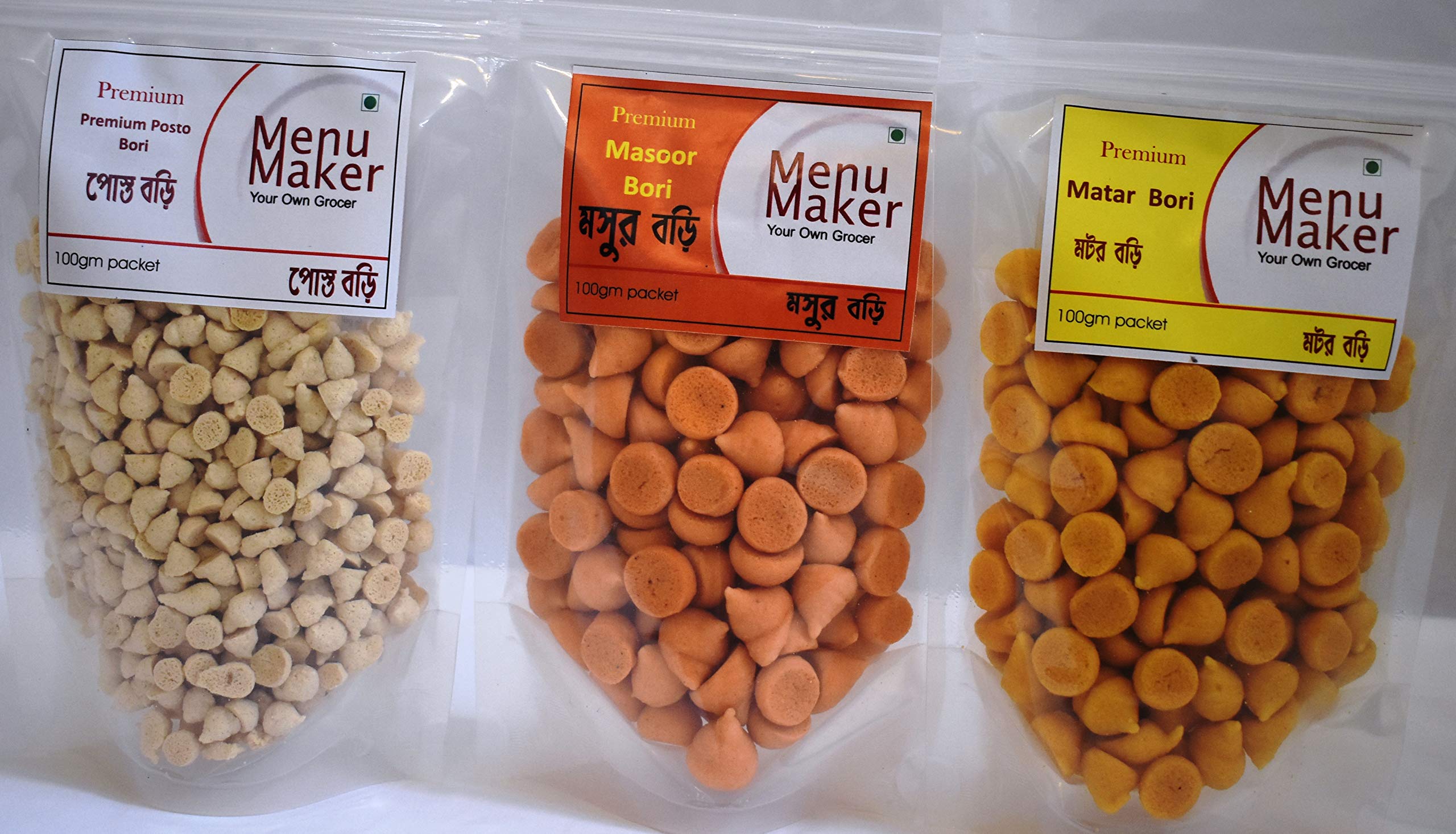 Menu Maker Select Premium Posto Bori, Masoor Dal Bori and Matar Dal Bori Combo Pack 300g, Pack of 3,100g Each (B08N59GV4L) Amazon Price History, Amazon Price Tracker