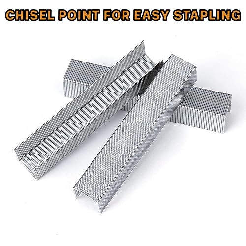 Vista 15 de Paquete de 2 grapas estándar, grapas estándar de punta de cincel resistentes para grapadora, paquete de 10,000 unidades, 1/4 de pulgada, grapado sin