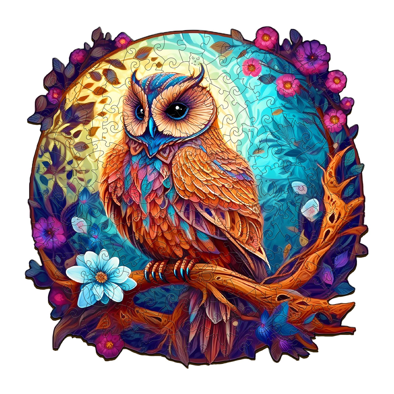 Puzzle en bois pour adulte, 280 pièces, irrégulier unique, 34 x 33,6 cm, en forme d'animal, avec boîte cadeau en bois